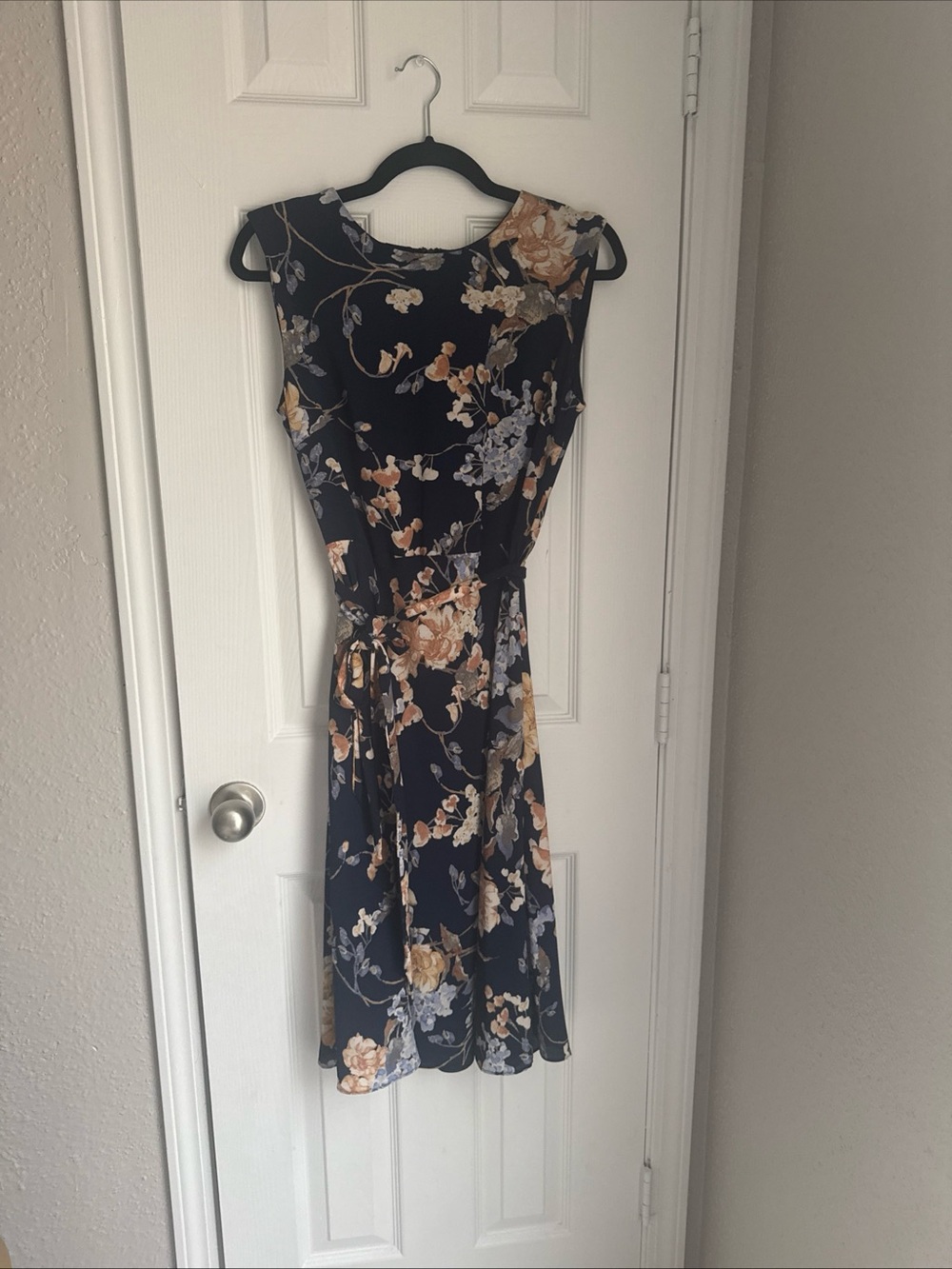 Lauren Ralph Lauren Navy Floral Sleeveless Midi Dress
